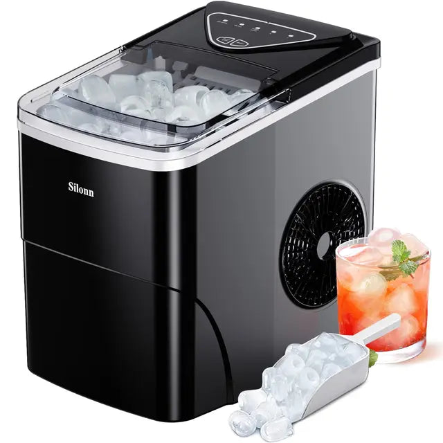 Silonn Smart Countertop Ice Maker Compact Wi-Fi Ice Maker App Control 2 Ice Cube Sizes Portable Ice Maker with Self Cleaning