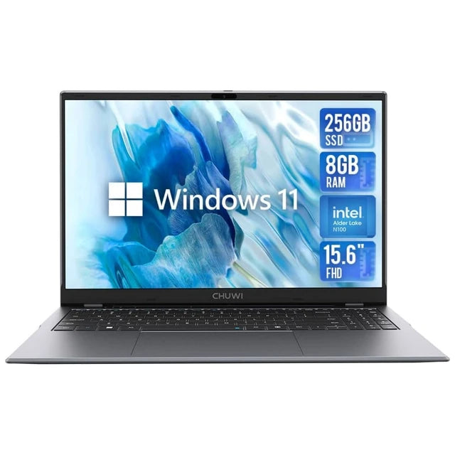 CHUWI GemiBook Plus Laptop 15.6'' FHD, 256GB SSD 8GB RAM,Intel Alder Lake N100 (Up to 3.4GHz) Windows 11 Laptops 38WH HDMI WiFi6