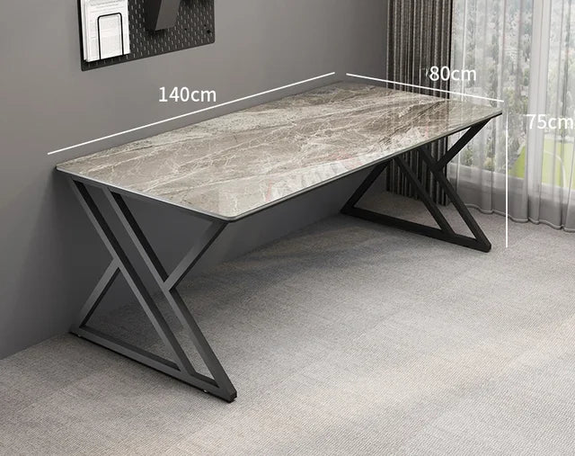 Modern Metal Computer Desks for Bedroom Slate Household E-sports Tables Light Luxury Creative Design Reading Desk for Study Room