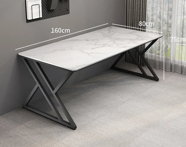 Modern Metal Computer Desks for Bedroom Slate Household E-sports Tables Light Luxury Creative Design Reading Desk for Study Room