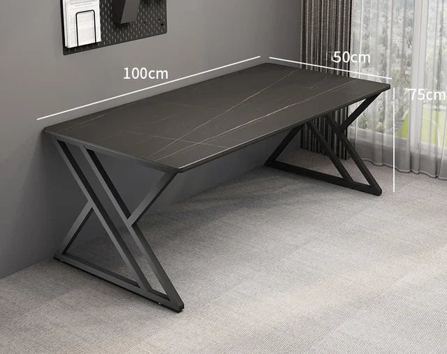 Modern Metal Computer Desks for Bedroom Slate Household E-sports Tables Light Luxury Creative Design Reading Desk for Study Room