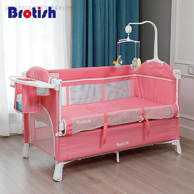0--6 years old baby bed European folding kids bed splicing large game bed baby multifunction portable cradle for newborn babies