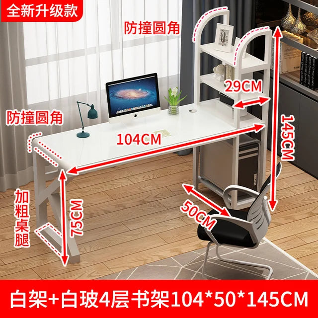 Computer Desktop Table Simple Home Desk Bookshelf Combination Integrated Table Bedroom Student Writing Desk Computer Table