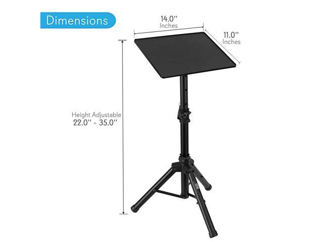Universal Laptop Projector Tripod Stand Computer Book DJ Equipment Holder Mount Height Adjustable Up to 35 Inches w 14 x 11 Plate Size Perfect for Stage or Studio Use Pro PLPTS2