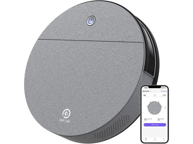 K4 Robot Vacuum Cleaner, Super-Thin,2200Pa Suction,150Mins Runtime, Self-Charging Robotic Vacuum Cleaner, Work with Voice Controlled for Pet Hair, Carpets
