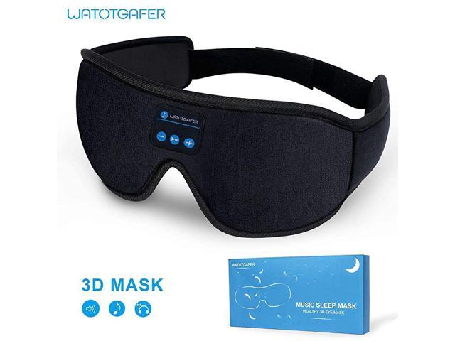 Headphones Bluetooth 50 Wireless 3D Eye Mask 2019 Updated WATOTGAFER ing Headphones for Side ers Washable Travel Music Play Adjustable Speakers Microphone Handsfree Long Play Time
