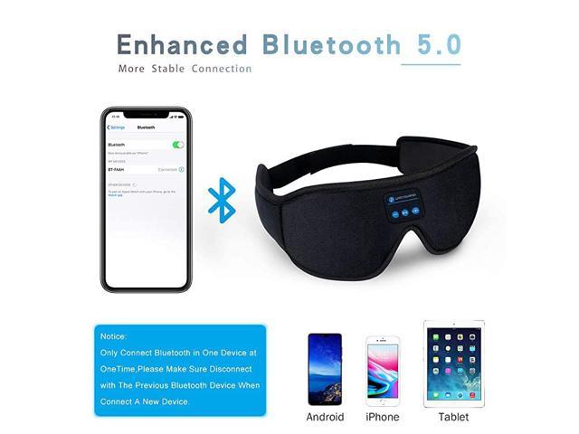 Headphones Bluetooth 50 Wireless 3D Eye Mask 2019 Updated WATOTGAFER ing Headphones for Side ers Washable Travel Music Play Adjustable Speakers Microphone Handsfree Long Play Time