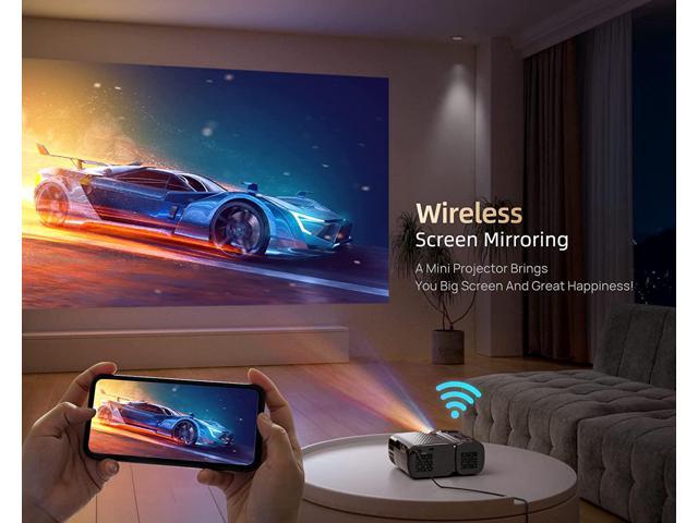 Mini Projector,8000L WiFi Portable Outdoor Projector, HD 1080P 250" Supported, Dust-Proof Small Movie Projector for Home/Outside/Gaming/Camping Phone/Laptops/TV Stick/Roku/Switch