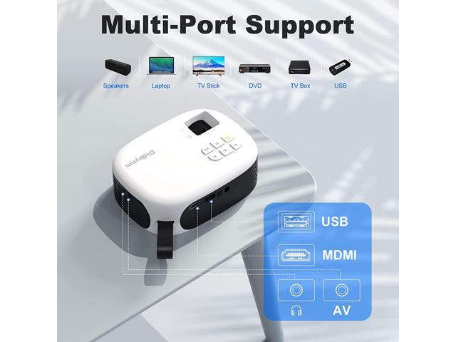 New Mini Projector, 2022 Upgraded Portable Phone Projector 1080P Supported 4500L- Small Home Theater Projector Compatible With Hdmi/Usb/Av Input For Laptop/Iphone/Mac/Android