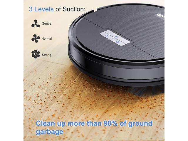 Robot Vacuum and Mop Cleaner APP&Remote Control, Wi-Fi, Compatible with Alexa and Self-Charging, Ideal for Carpet, Hard Floors, Pet Hair Cleaning(2000Pa)