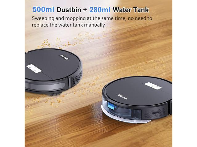 Robot Vacuum and Mop Cleaner APP&Remote Control, Wi-Fi, Compatible with Alexa and Self-Charging, Ideal for Carpet, Hard Floors, Pet Hair Cleaning(2000Pa)