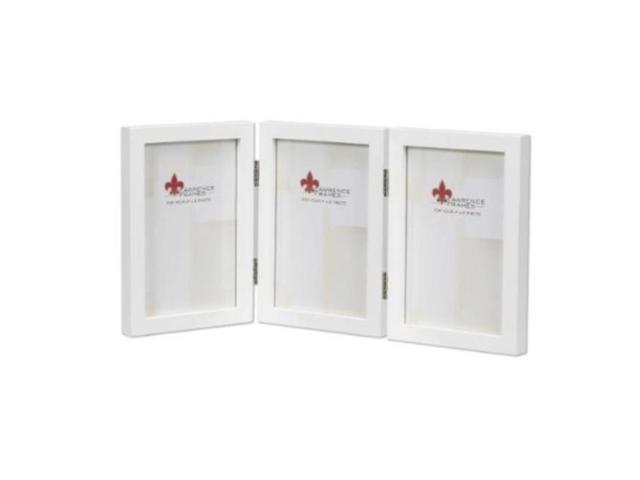 Lawrence Frames 755846T Lawrence Frames 4x6 Hinged Triple White Wood Picture Frame - Gallery Collection