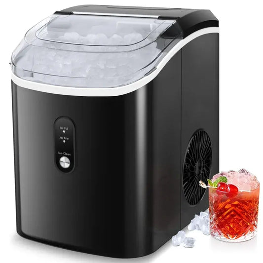 COWSAR Nugget Ice Maker Countertop, Chewable Pebble Ice 34Lbs/26.5LbsPer Day, Crunchy Pellet Ice Cubes Maker Machine