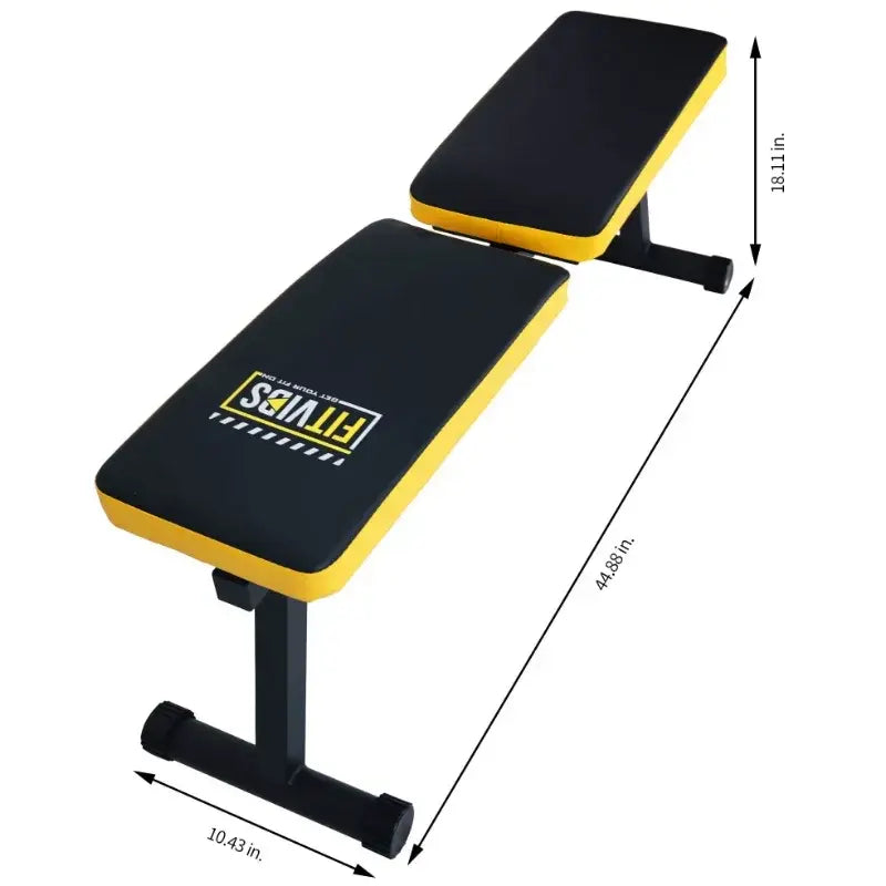 Steel Frame Fully Foldable Flat Incline Weight Training Exercise Bench, 600-Pound Capacity
