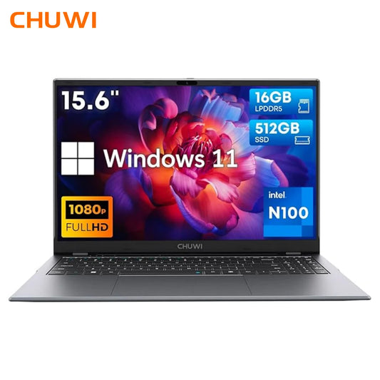 CHUWI GemiBook Plus Laptop 15.6'' FHD, 256GB SSD 8GB RAM,Intel Alder Lake N100 (Up to 3.4GHz) Windows 11 Laptops 38WH HDMI WiFi6