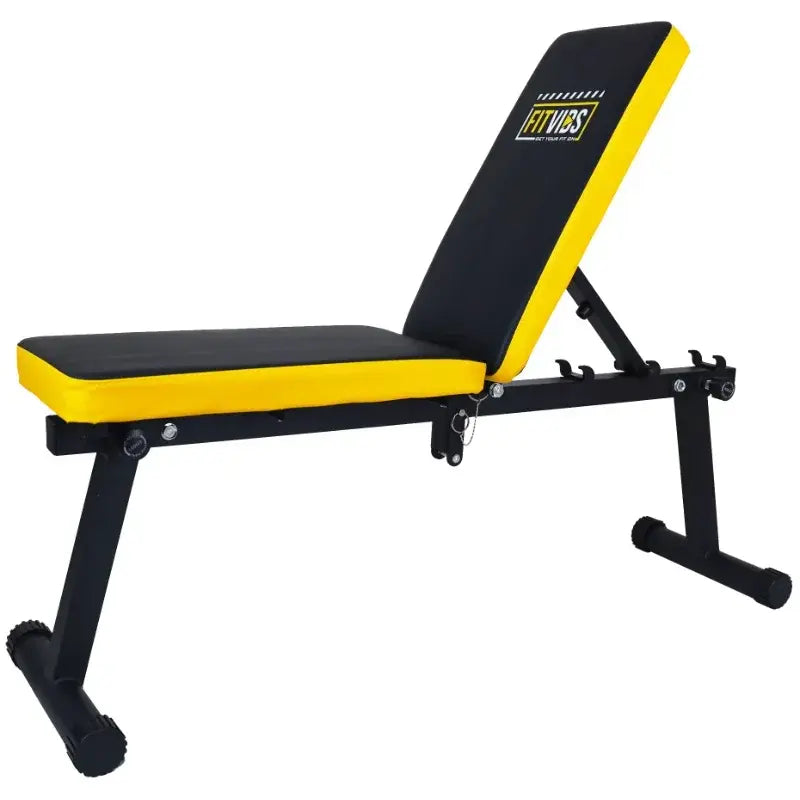 Steel Frame Fully Foldable Flat Incline Weight Training Exercise Bench, 600-Pound Capacity