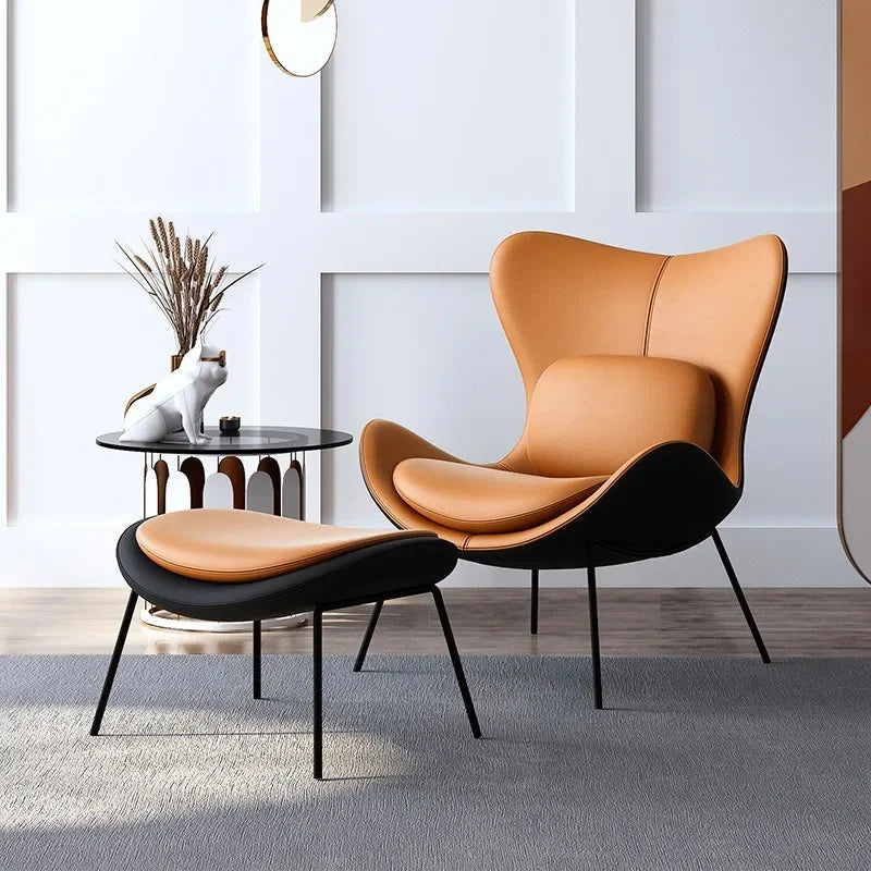Wingback Lounge Living Room Chair Luxury Leather Waterproof Living Room Chair Armchair Floor Bedroom Sillas Home Furniture