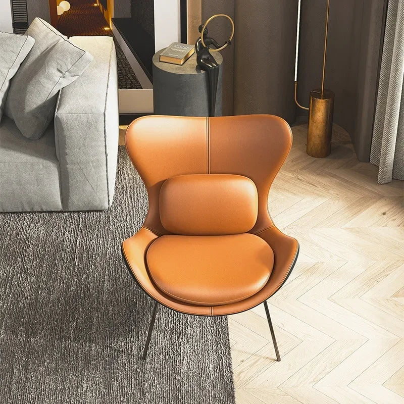 Wingback Lounge Living Room Chair Luxury Leather Waterproof Living Room Chair Armchair Floor Bedroom Sillas Home Furniture