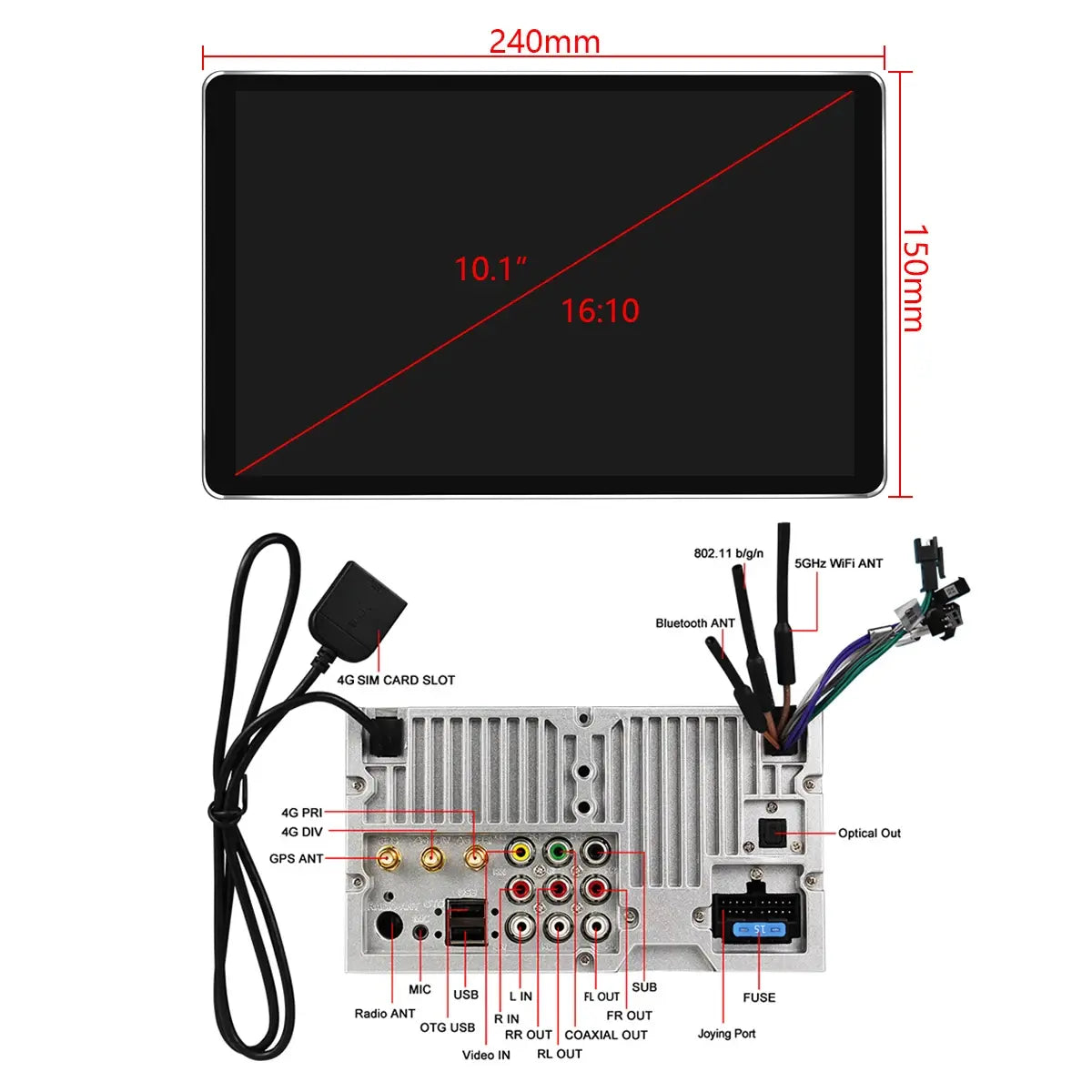 JOYING 10" Car Intelligent System Autoradio Car Radio Universal Head Unit Tape Recorder Apple Carplay With A QLED Screen