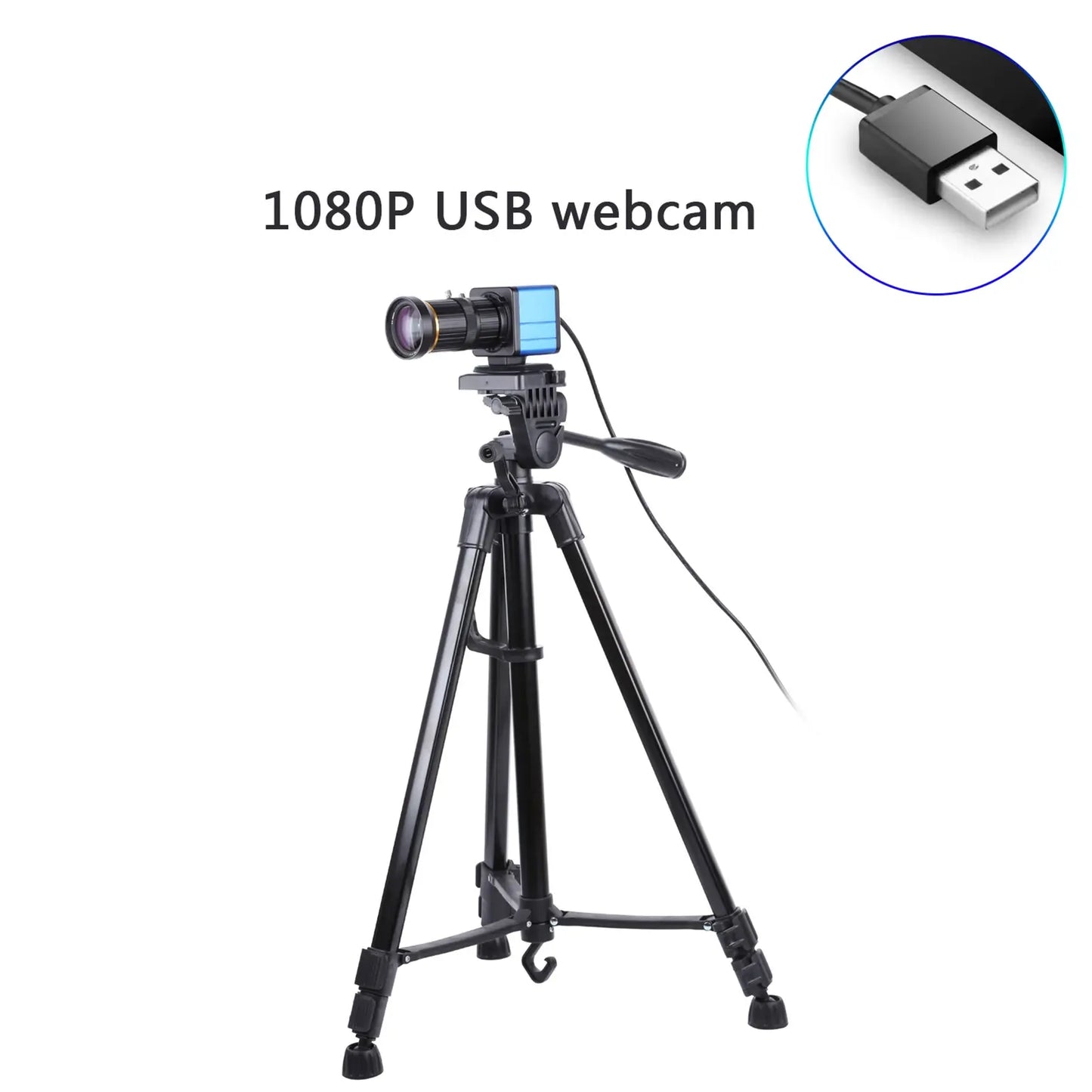 1080P HD Camera Computer Camera Webcam 2 Megapixels 10X Optical Zoom 80 Degree Angle Manual Focus Auto Exposure Video Webcam