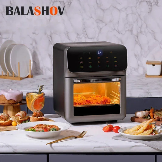 12L Electric Air Fryer Large Capacity Convection Oven Deep Fryer Without Oil Kitchen 360°Baking Viewable Window Home Appliance