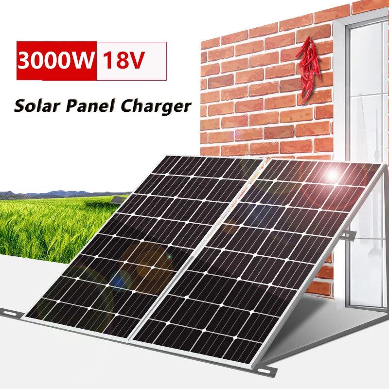 3000W 2000W 1000W Solar Panel 18V High Efficiency  Portable Power Bank Flexible Charging Outdoor Solar Cells For Home/Camping