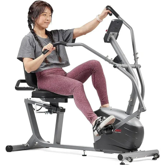 Compact Performance Recumbent Bike with Dual Motion Arm Exercisers, Quick Adjust Seat & Optional Exclusive App,Fitness Equipment