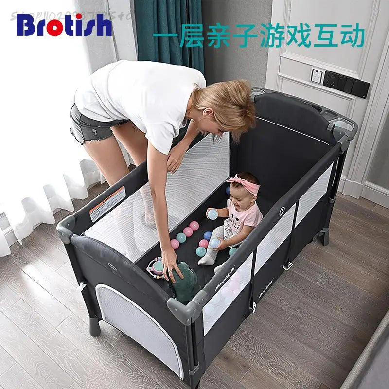 0--6 years old baby bed European folding kids bed splicing large game bed baby multifunction portable cradle for newborn babies