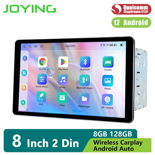 JOYING Newest Car Intelligent System Car Radio Stereo With 8" 8G 128G Double Din Multimedia Video Player Carplay Android Auto