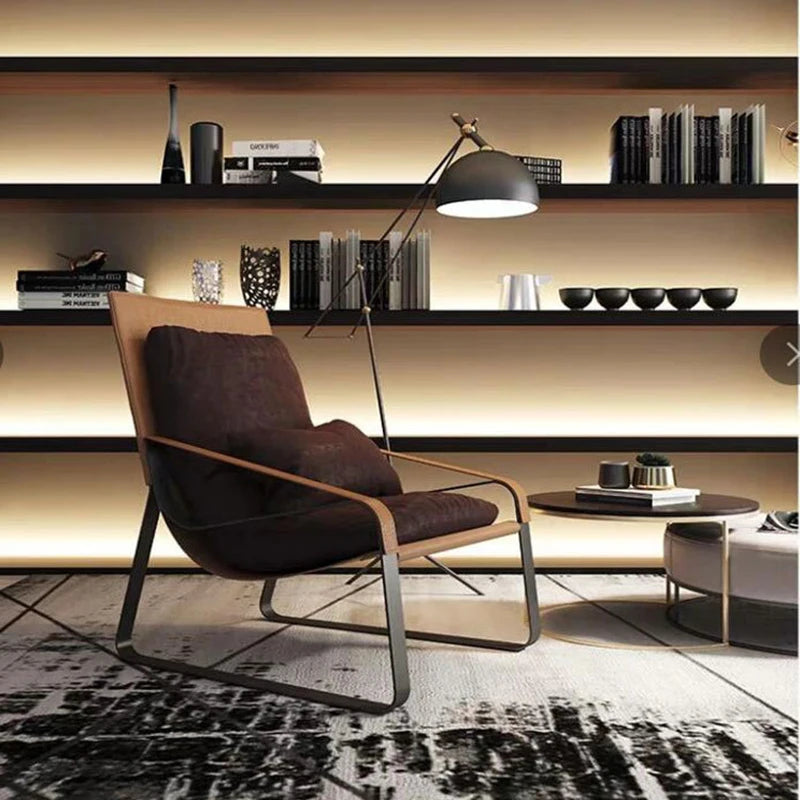 Living Room Luxury Chair Office Back Rest Design Modern Hotel Lounge Chair Indoor Italian Mueble Metalico Designer Furniture