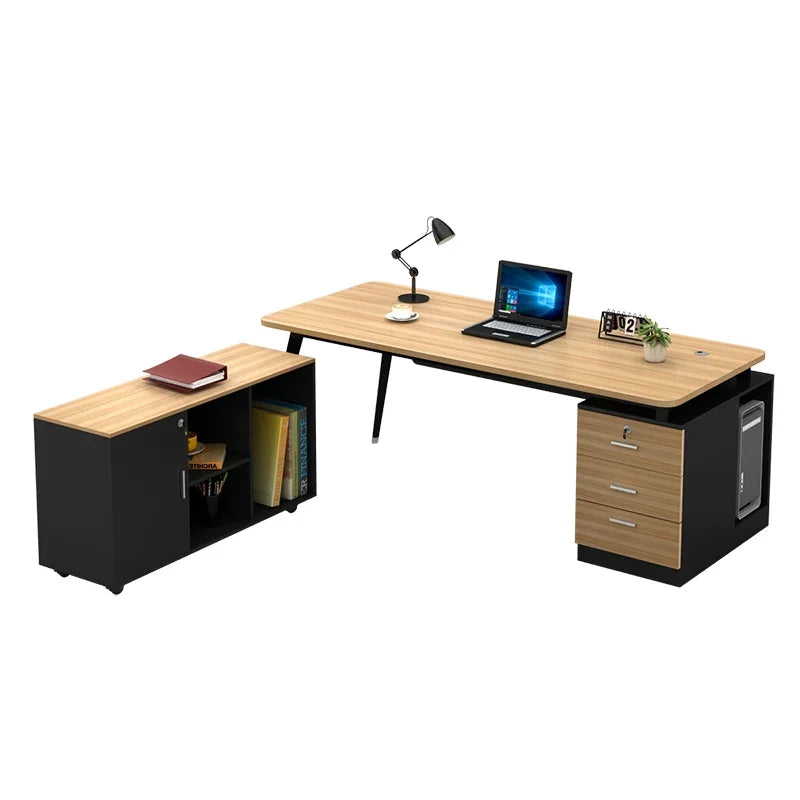 Bookshelf Storage Office Desk Standing Shelf Drawers Executive Computer Desks Writing European Mesa De Computador Furnitures