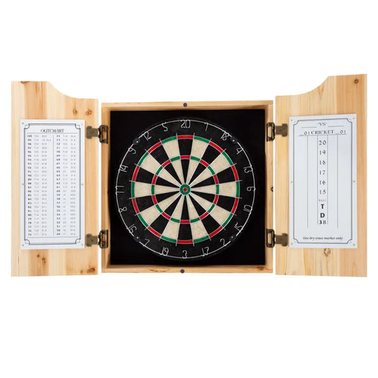 Trademark Games Dart Board Cabinet Set - Includes 6 Darts and Scoreboard