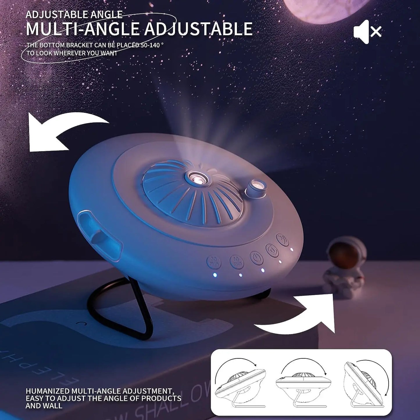 UFO Star Planetarium Projector 8 in 1 Galaxy Projector Night Lights 360° Adjust Projector for Kids Bedroom Ceiling Home Theater